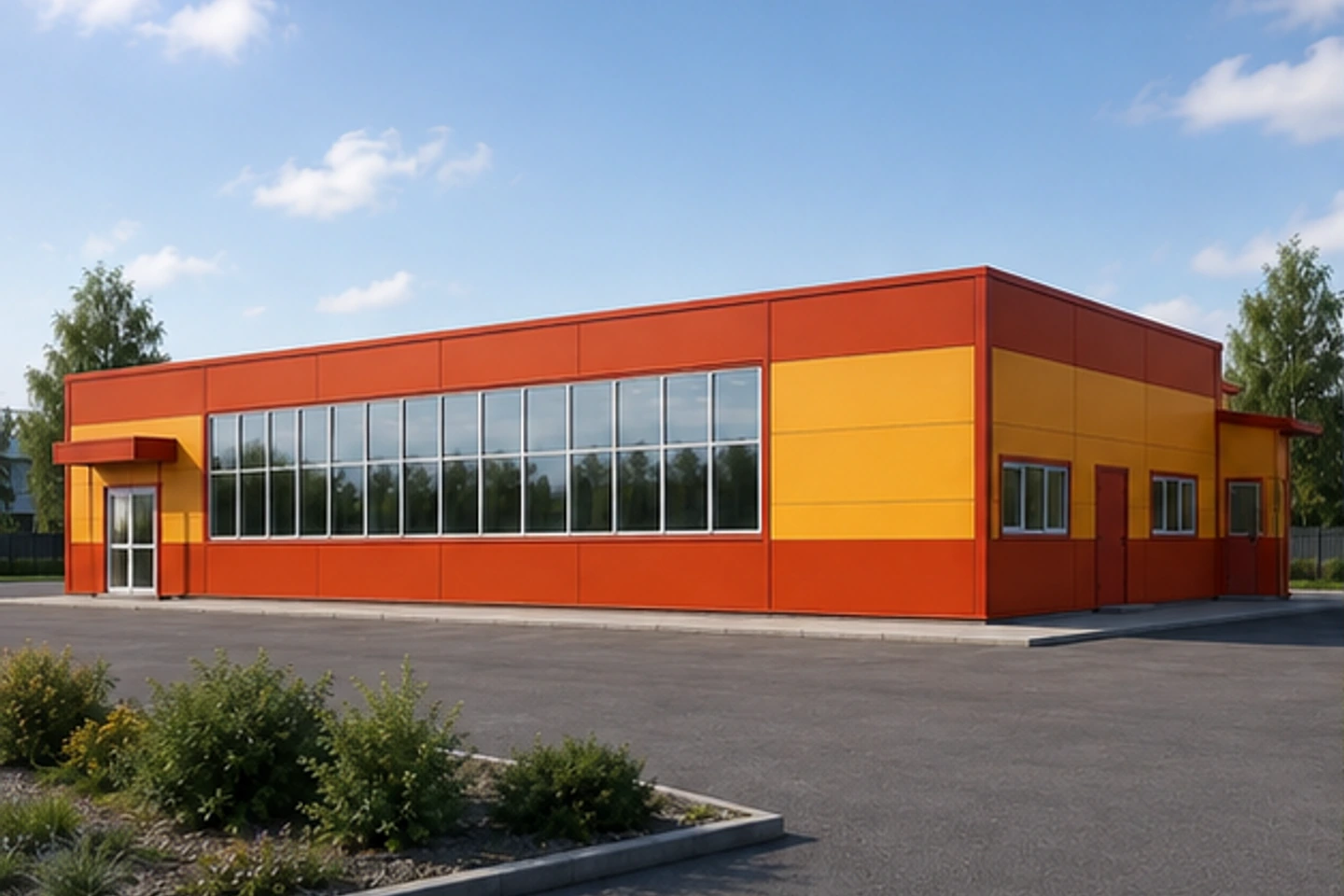 Административно-офисное здание 312 м² — 3D-визуализация, ракурс 1