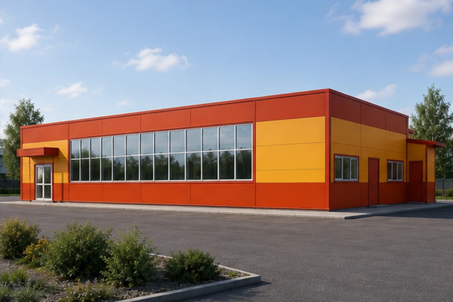 Административно-офисное здание 312 м² — 3D-визуализация, ракурс 2