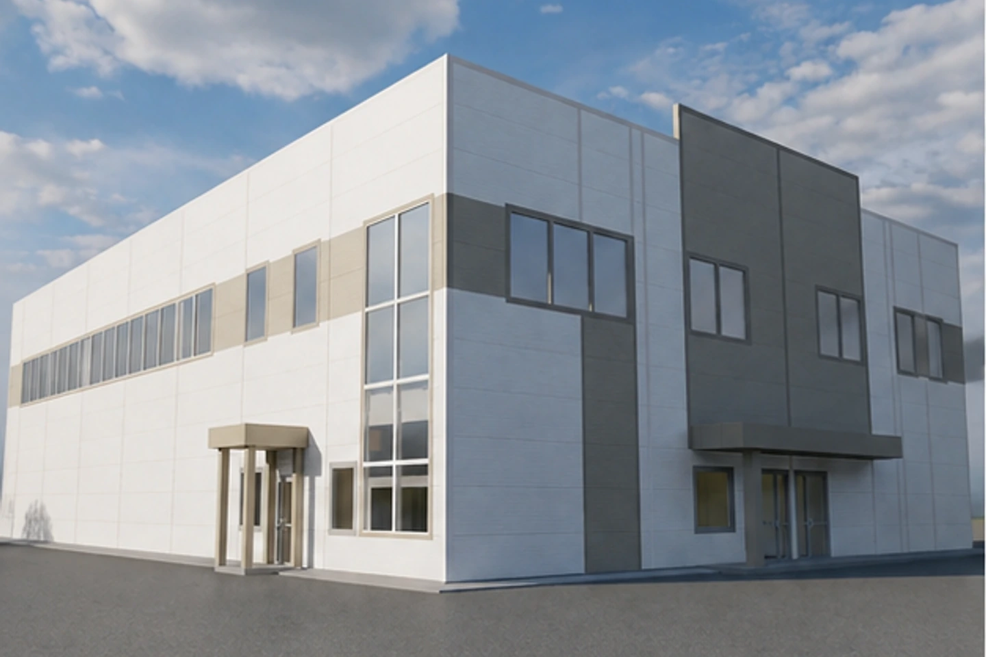 Футбольный манеж 1 460 м² — 3D-визуализация, ракурс 1