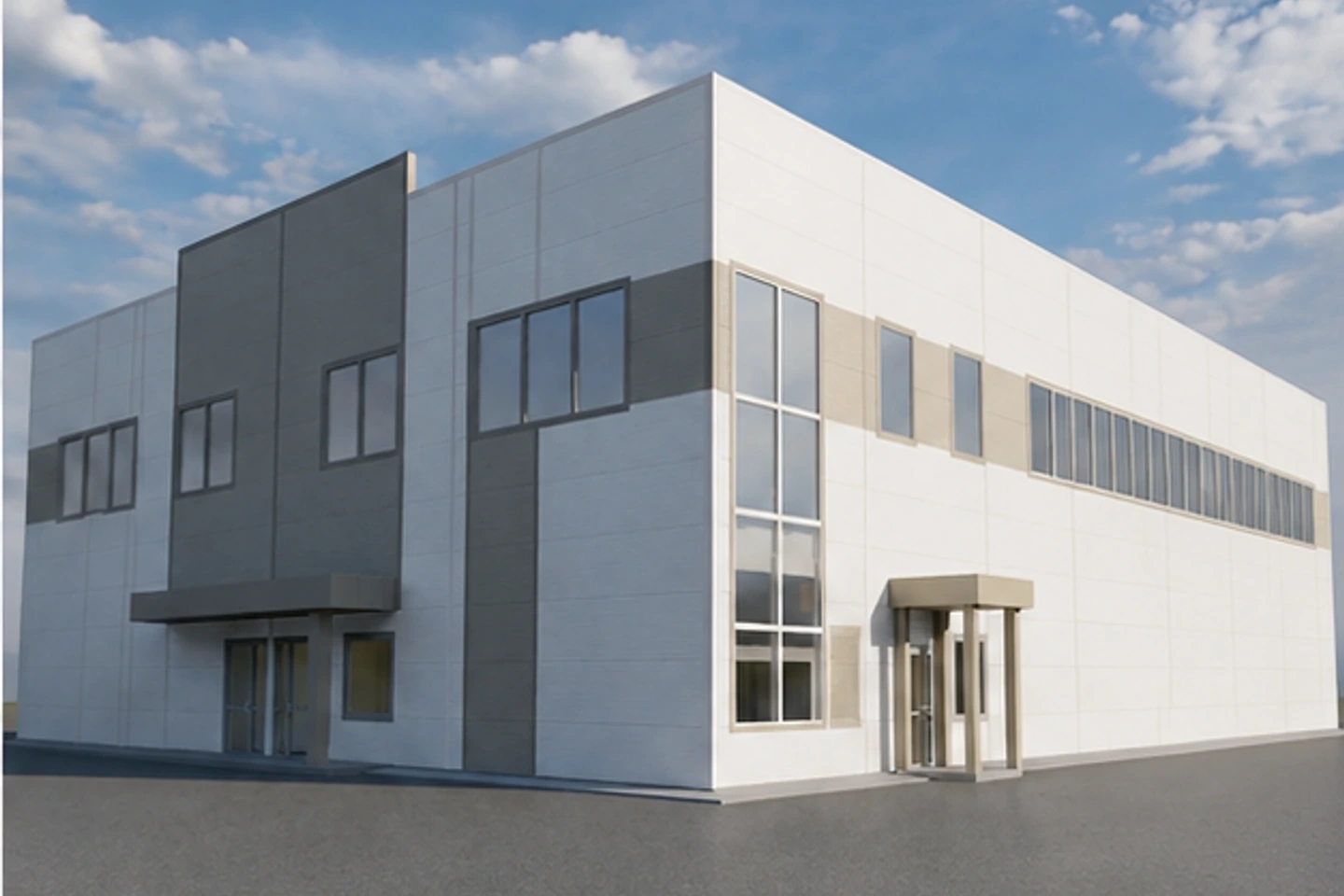 Футбольный манеж 1 460 м² — 3D-визуализация, ракурс 2