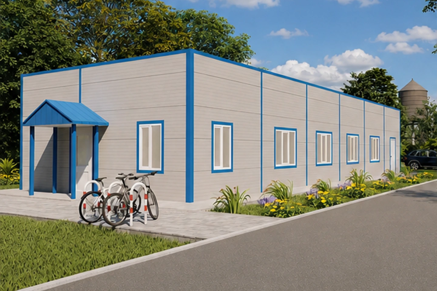 Гостиница 240 м² — 3D-визуализация, ракурс 1