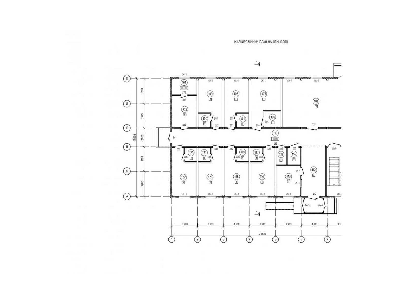 Гостиница из сэндвич панелей 650 м² — схема проекта