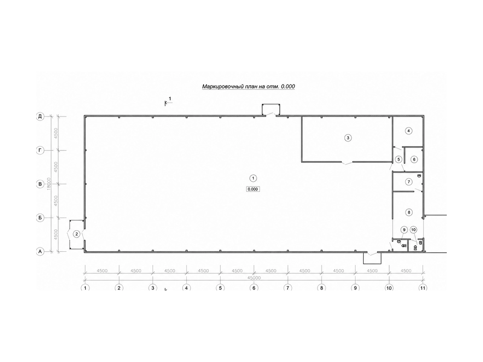 Магазин 810 м² — схема проекта