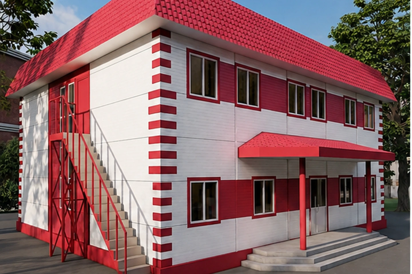 Офис 390 м² — 3D-визуализация, ракурс 1