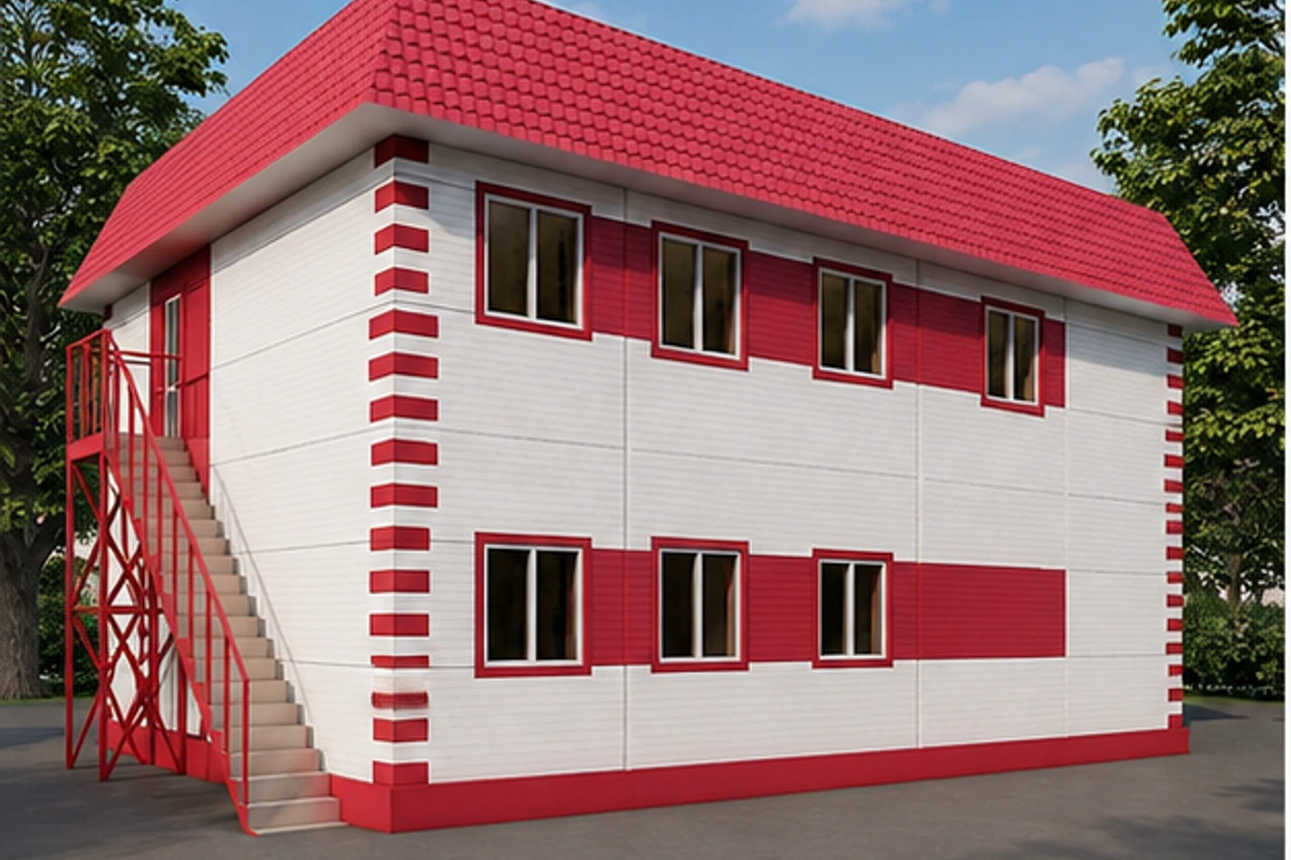 Офис 390 м² — 3D-визуализация, ракурс 3