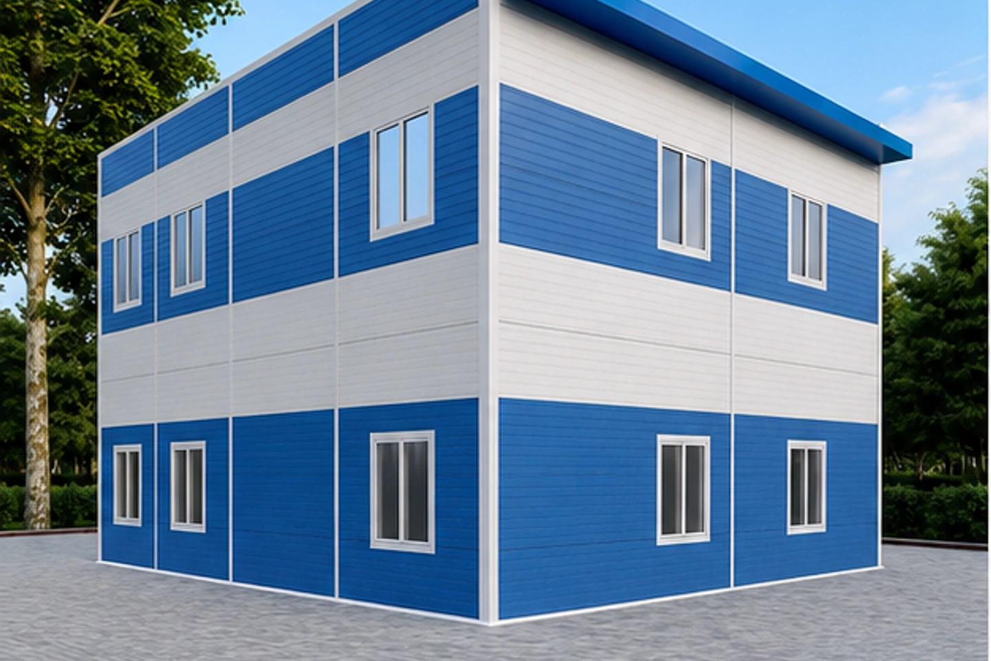 Офисное здание 291 м² — 3D-визуализация, ракурс 1