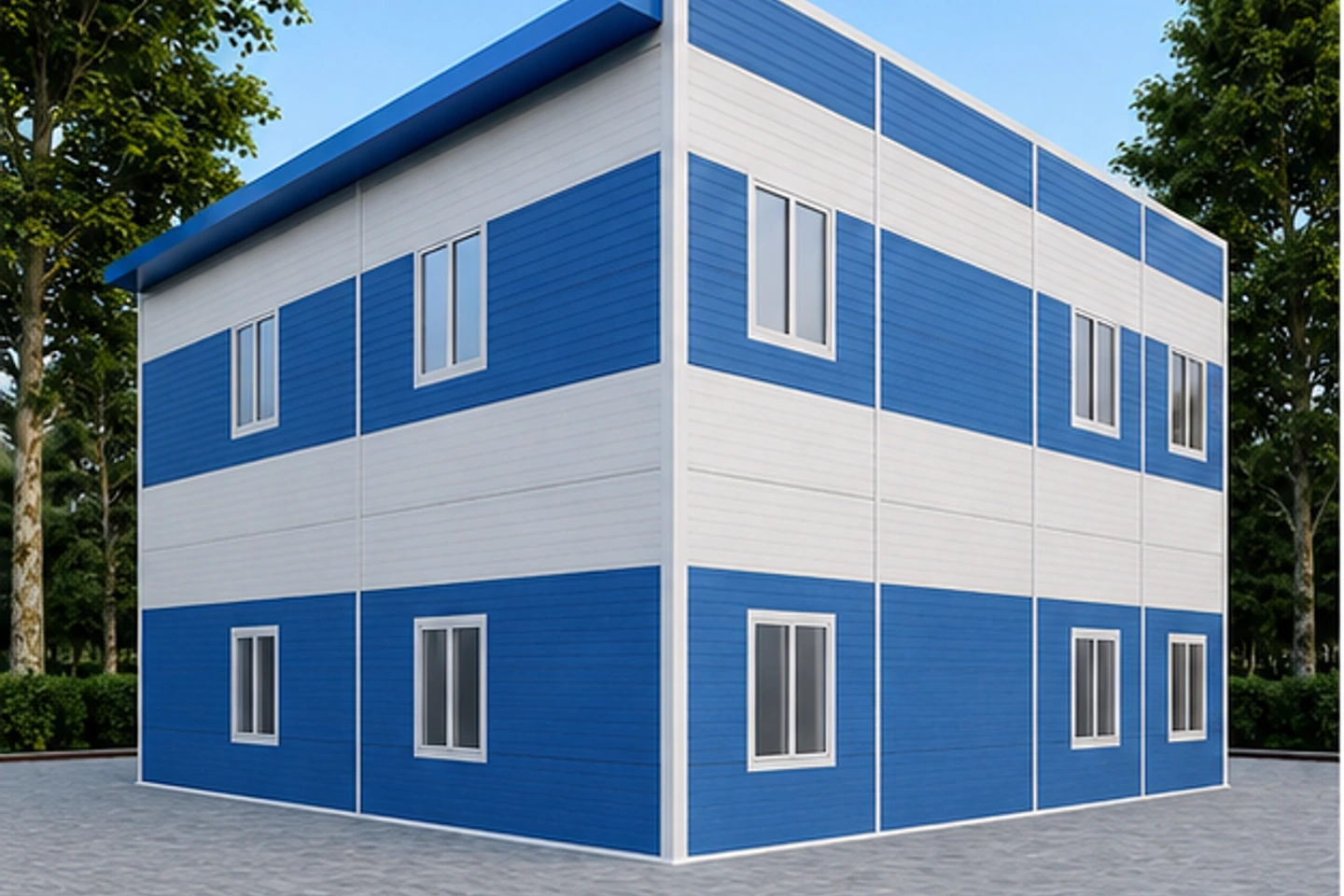 Офисное здание 291 м² — 3D-визуализация, ракурс 3