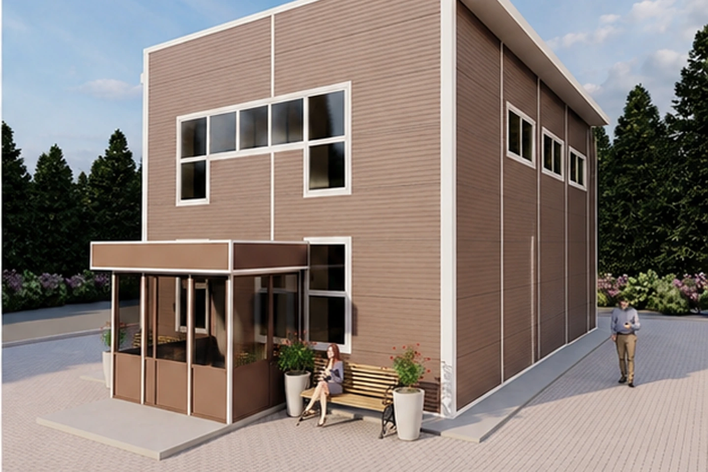 Оздоровительный центр 208 м² — 3D-визуализация, ракурс 2
