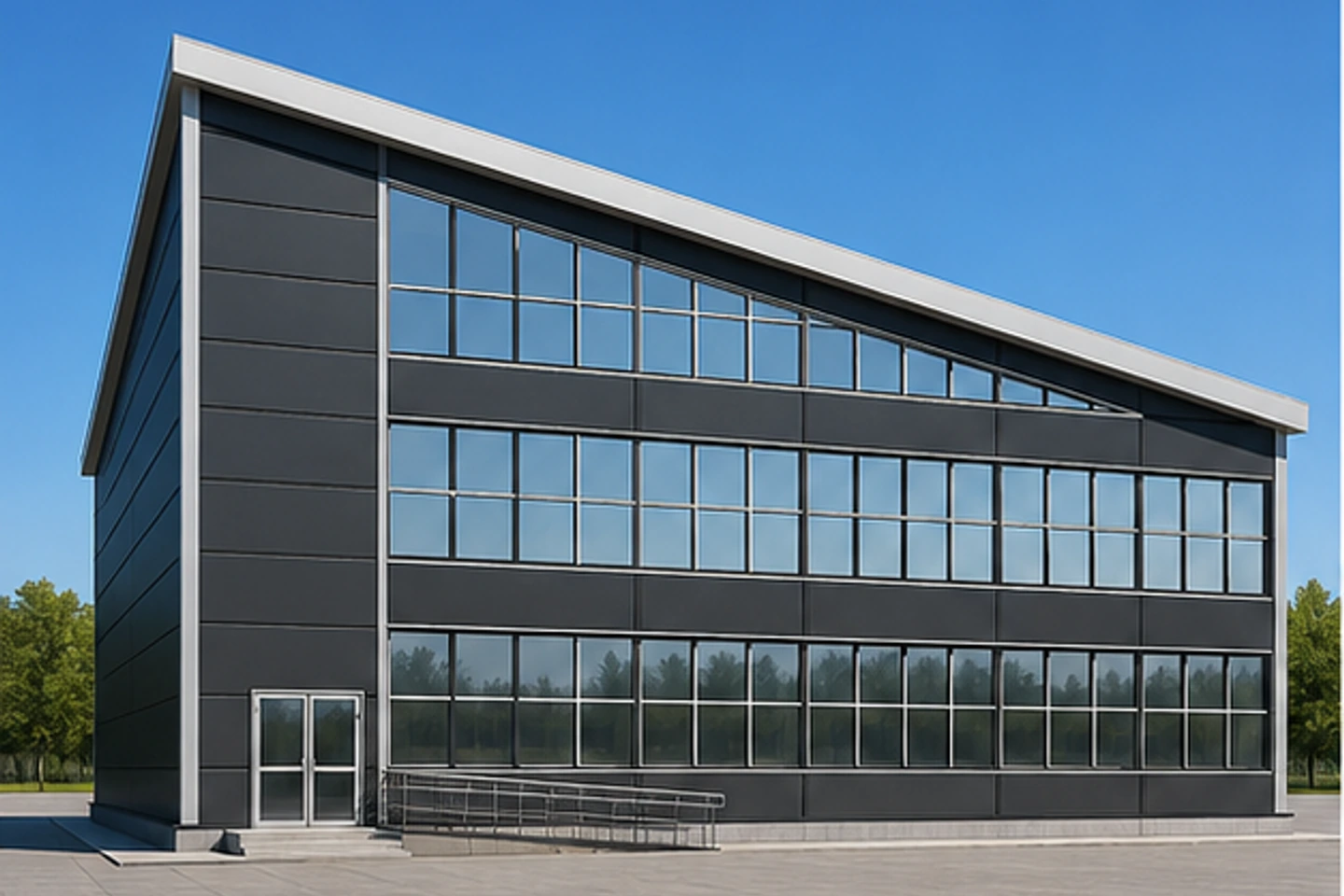 Школа искусств 1 080 м² — 3D-визуализация, ракурс 1