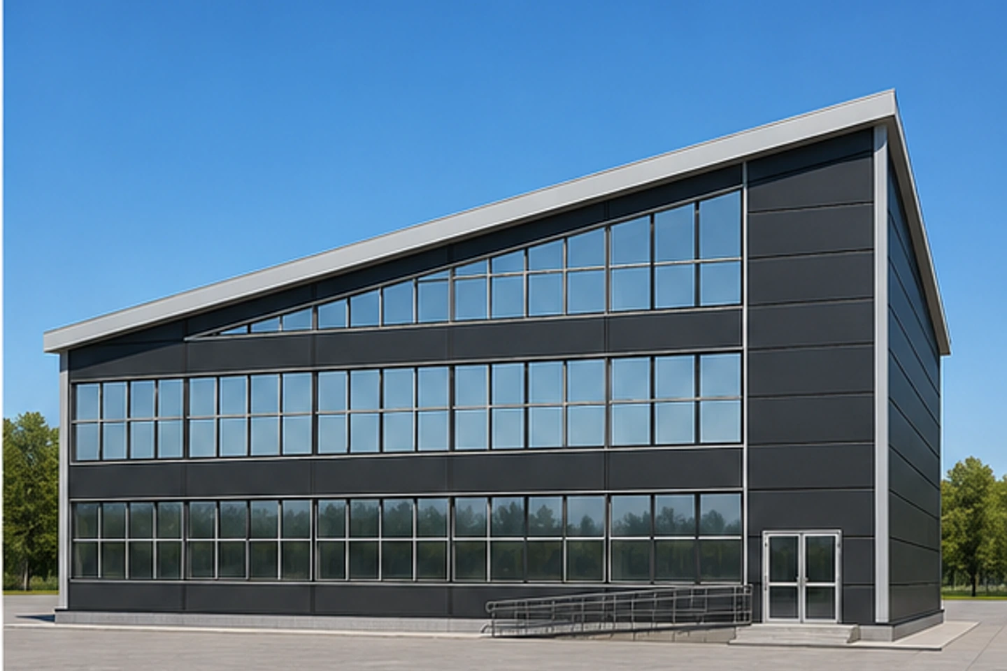 Школа искусств 1 080 м² — 3D-визуализация, ракурс 2