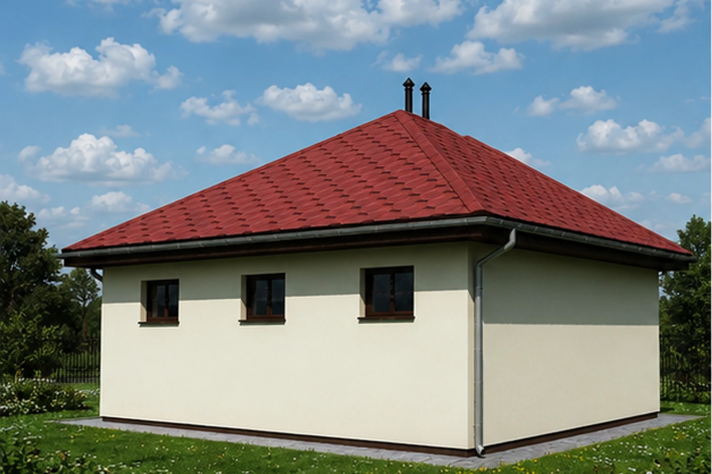 Саянский тандем — 3D-визуализация гаража, ракурс 3