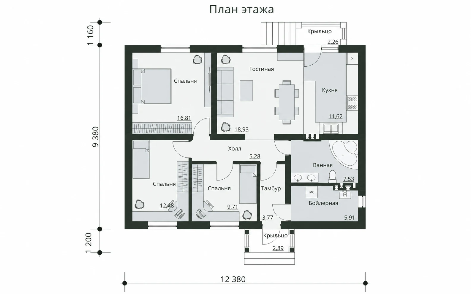 Проект «Каменный дом 92», обзор планировки
